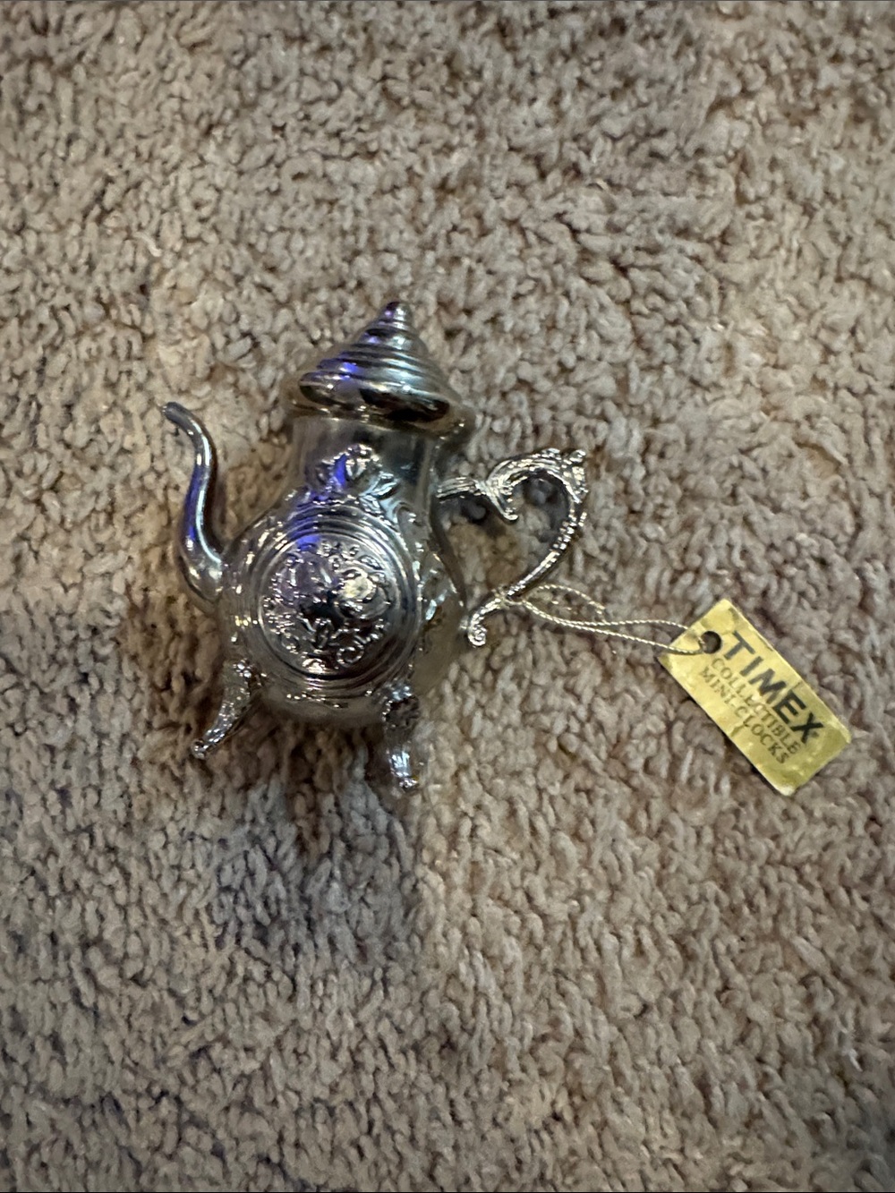 Timex Polished Silver Decorative Teapot Accent